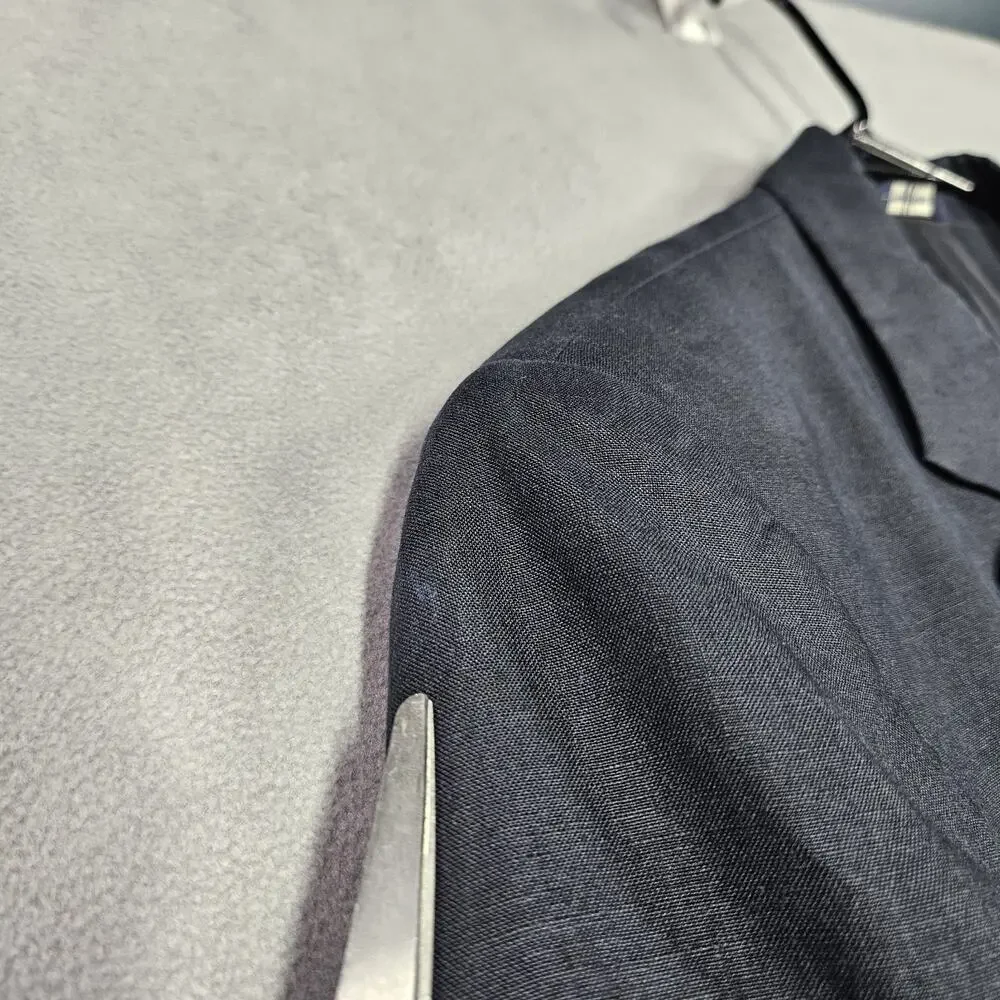 J. Crew‎ Linen Blazer Mens 44R Black Two-Button Wedding 27